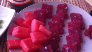 Sashimi de atún rojo - A Tavola Con il Conte - Portada sashimi de atún rojo