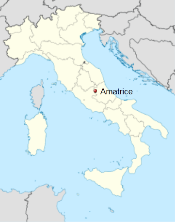 Ciudad de Amatrice, en Italia, origen de los Spaghetti al'amatriciana