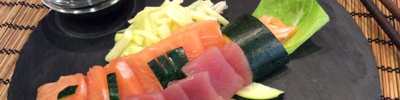 Sashimi de atún rojo y salmón - A Tavola con il Conte