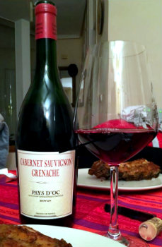 vino tinto francés del Pays D’Oc