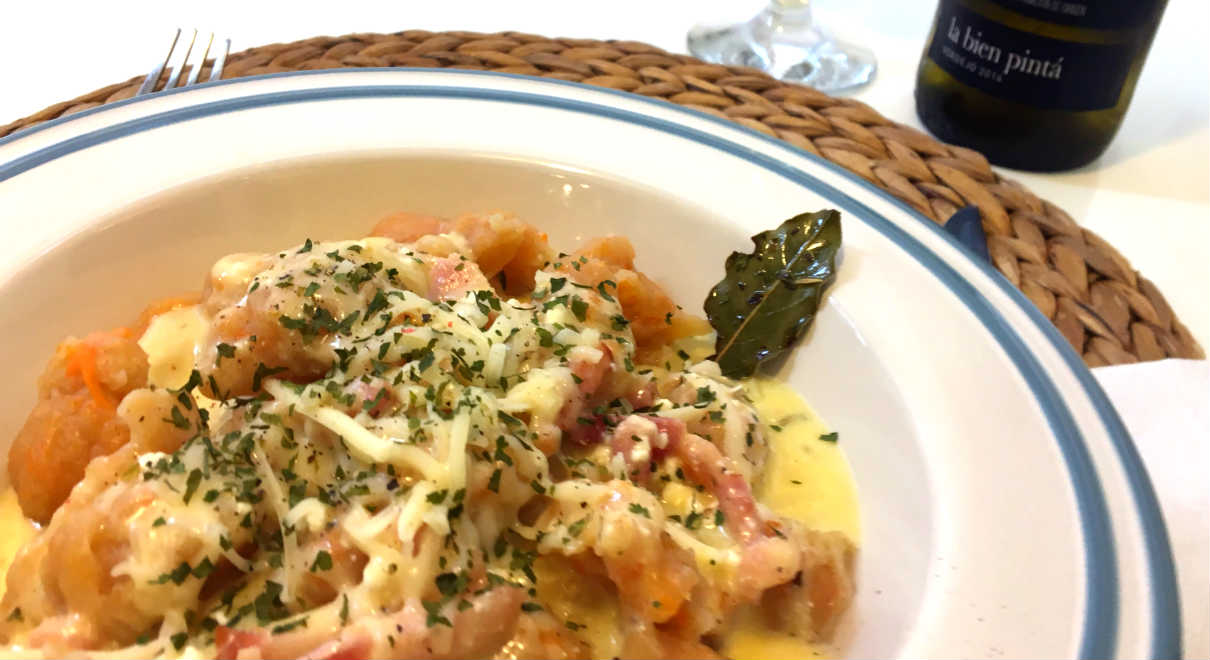 Ñoquis de calabaza con salsa de queso - A Tavola con il Conte