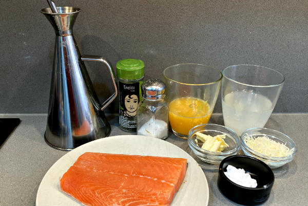 Ingredientes del salmón a la naranja - La Mesa del Conde