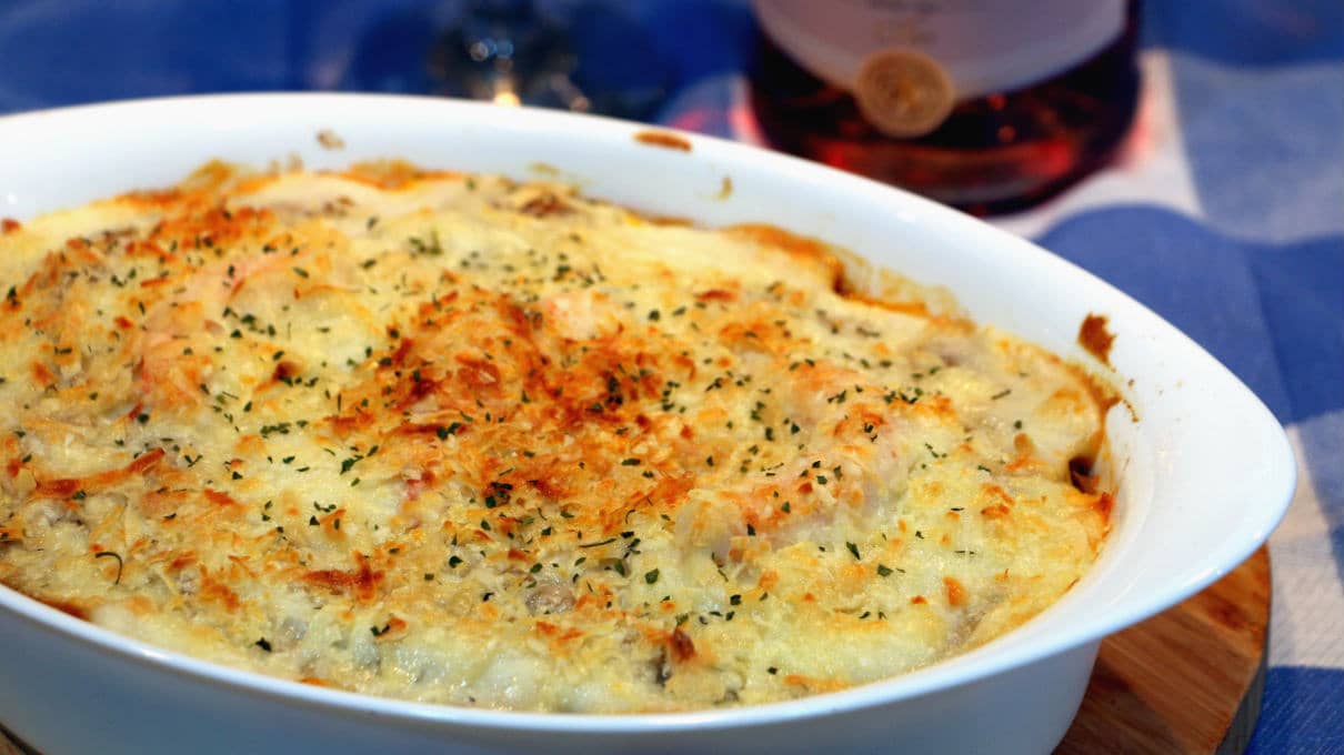 Parmigiana di melanzane con gambas - La mesa del Conde