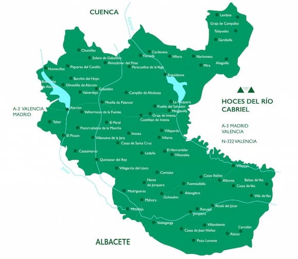 Mapa de la DOP. Manchuela