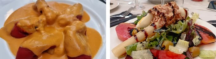 Primeros platos del menú del Restaurante El Bosque de Carmymar - La mesa del Conde