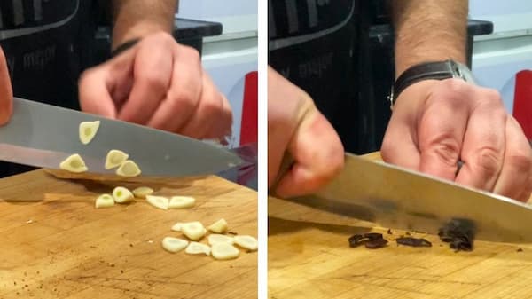 Cortamos el ajo y peperoncini - La mesa del Conde