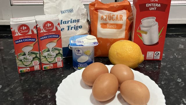 Ingredientes de nuestra quesada casera - La mesa del Conde