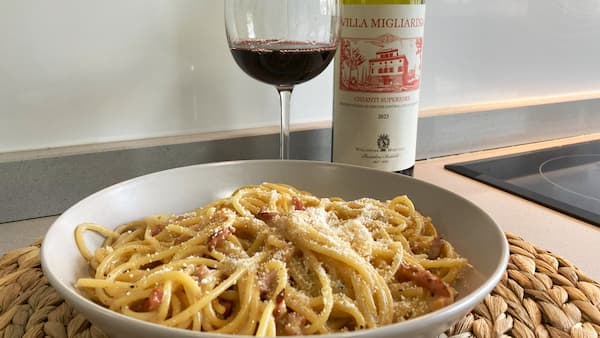 Armonía con unos Spaghetti Carbonara - La mesa del Conde