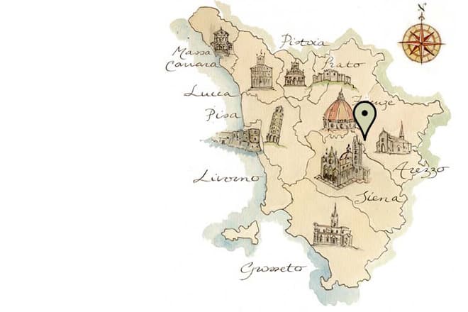 Mapa de la Toscana