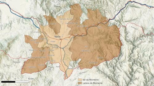 Mapa de subzonas de la DO. Monterrei