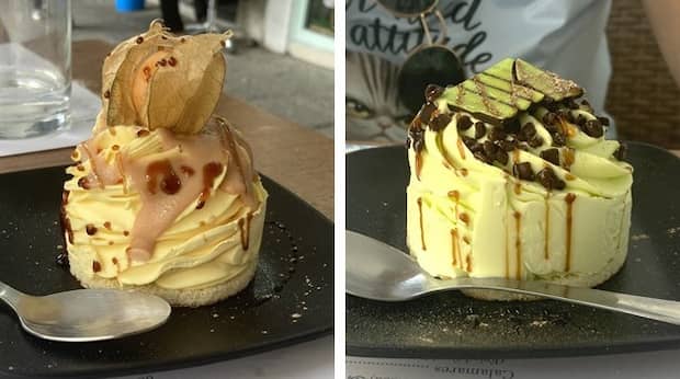 Helados de mango y de lima limón del Restaurante el Albero - La mesa del Conde