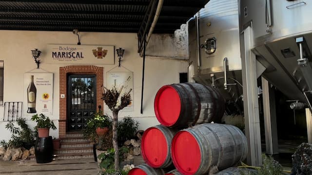 Entrada a las instalaciones de Bodegas Mariscal - Imagen de Destino y Sabor