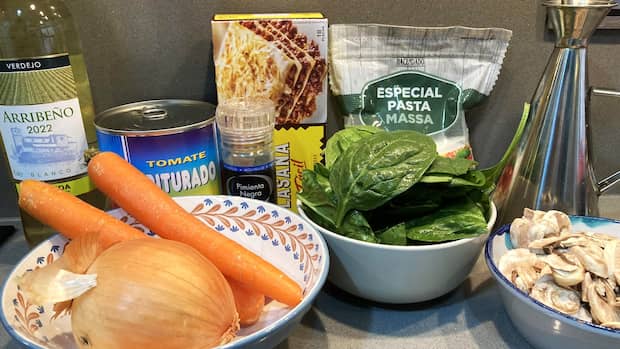 Ingredientes de la lasaña de verduras - La mesa del Conde